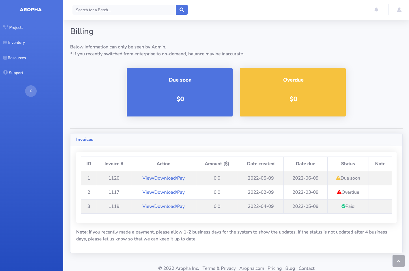 Aropha console: results and reports